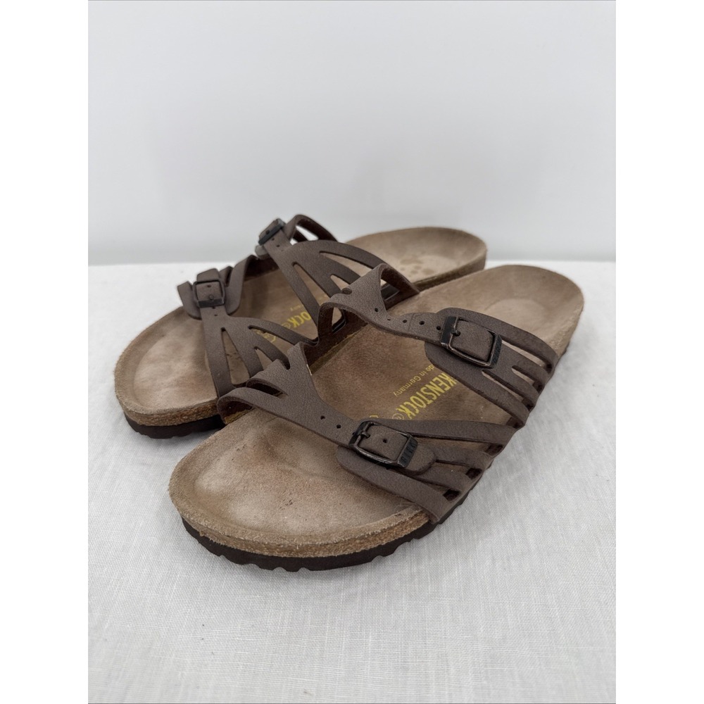 Birkenstock Womens Brown Granada Faux Leather Sandals Size 39/8 Narrow Boho